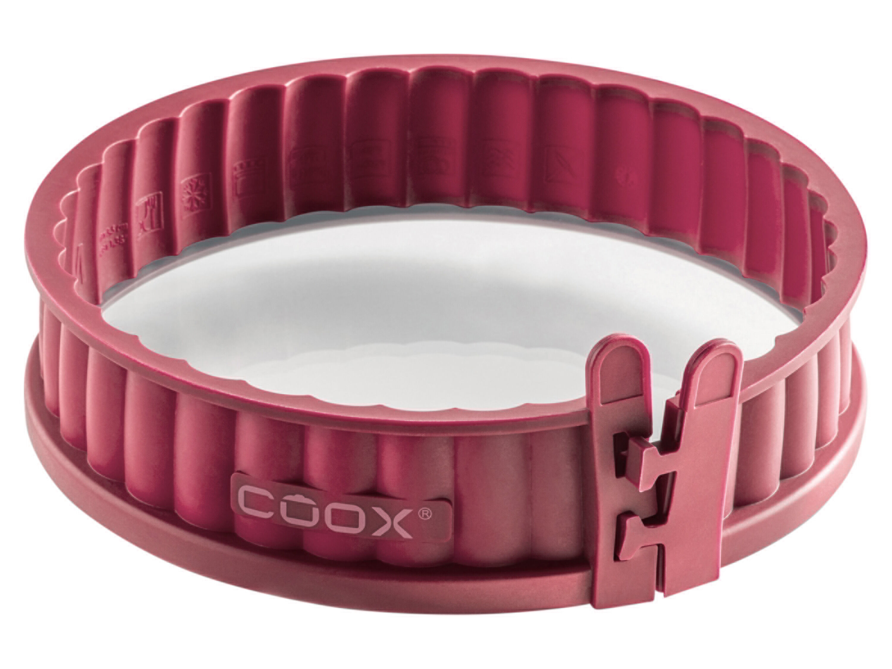 Coox Quichevorm met glazen bodem 18 cm (Donkerrood) - 4260191680689