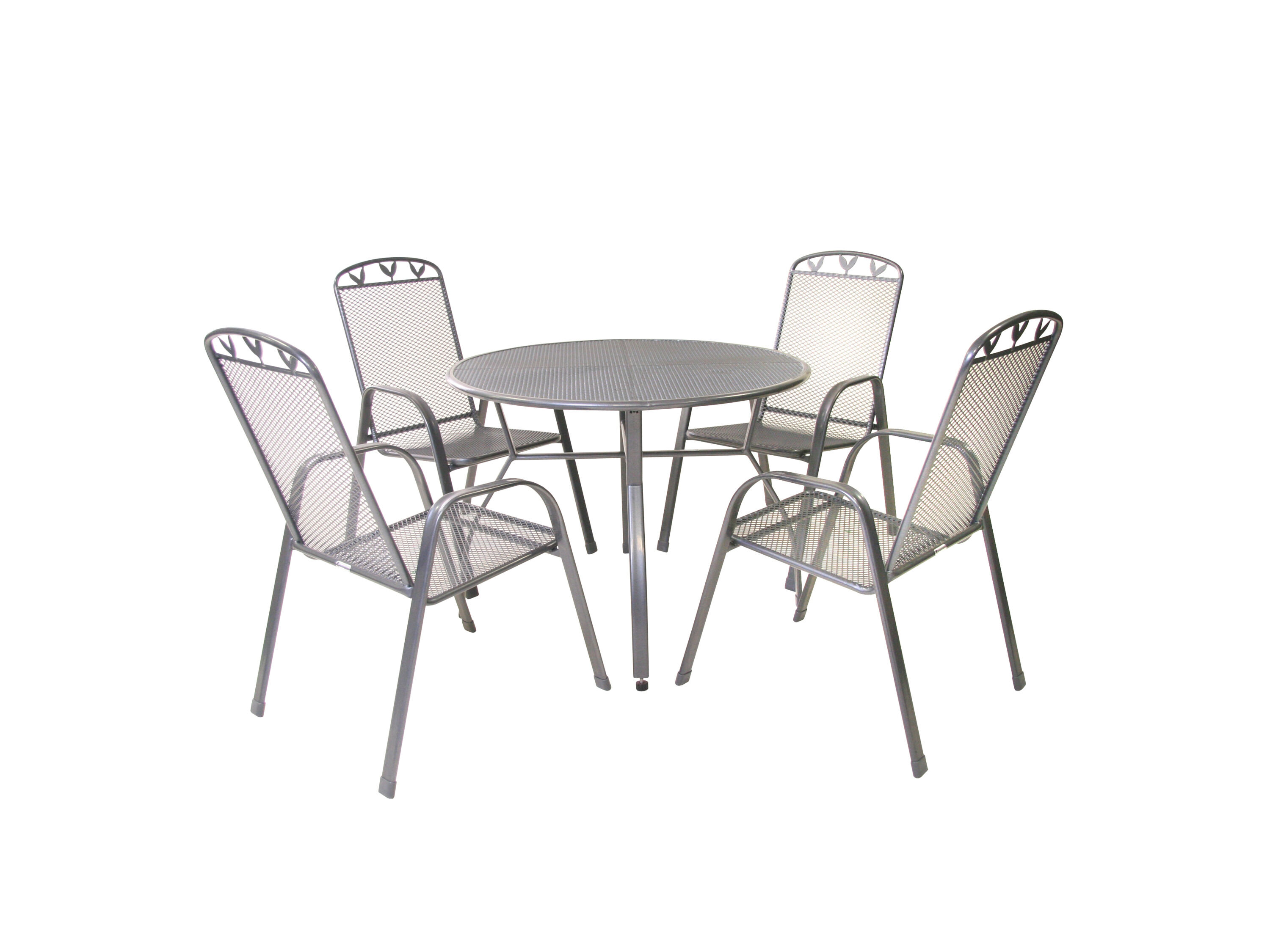 Greemotion Tuinset Toulouse (Tafel + 4 stapelstoelen, Ø100 x 74 cm) - 4005437025974