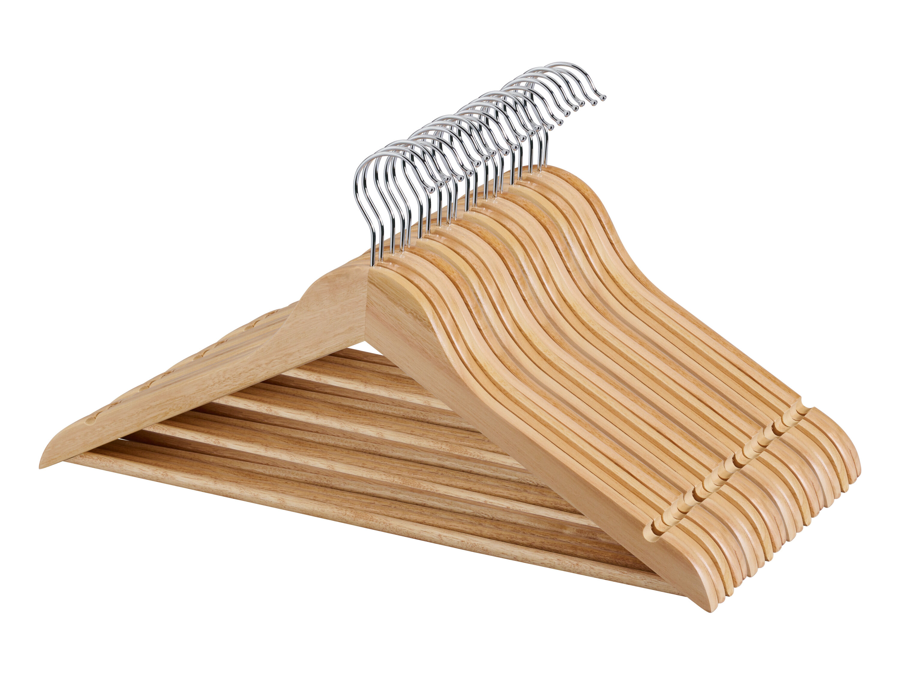 W5 Houten kledinghangers 20 stuks (Naturel) - 4052916921036