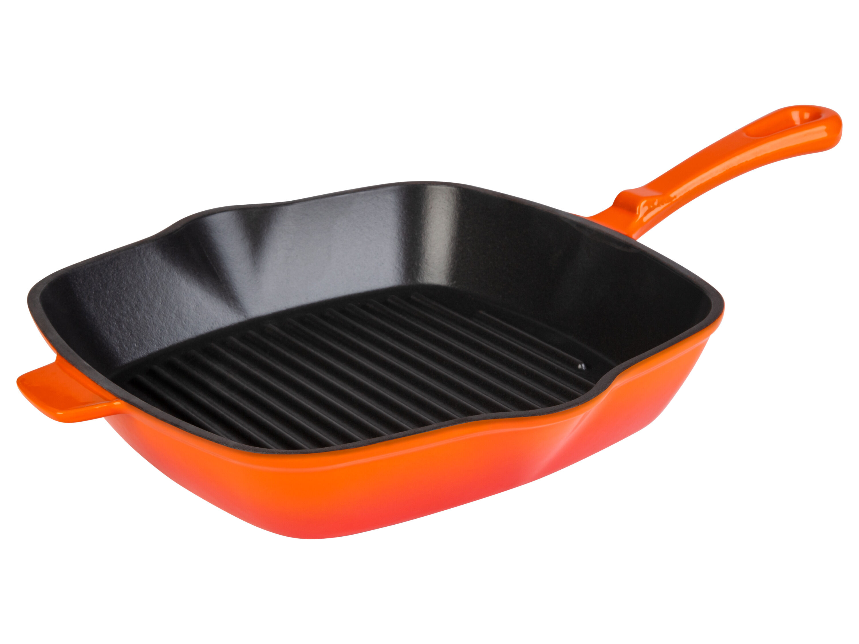 LIVARNO home Gietijzeren grillpan 24,5 cm (Oranje) - 4335754085451