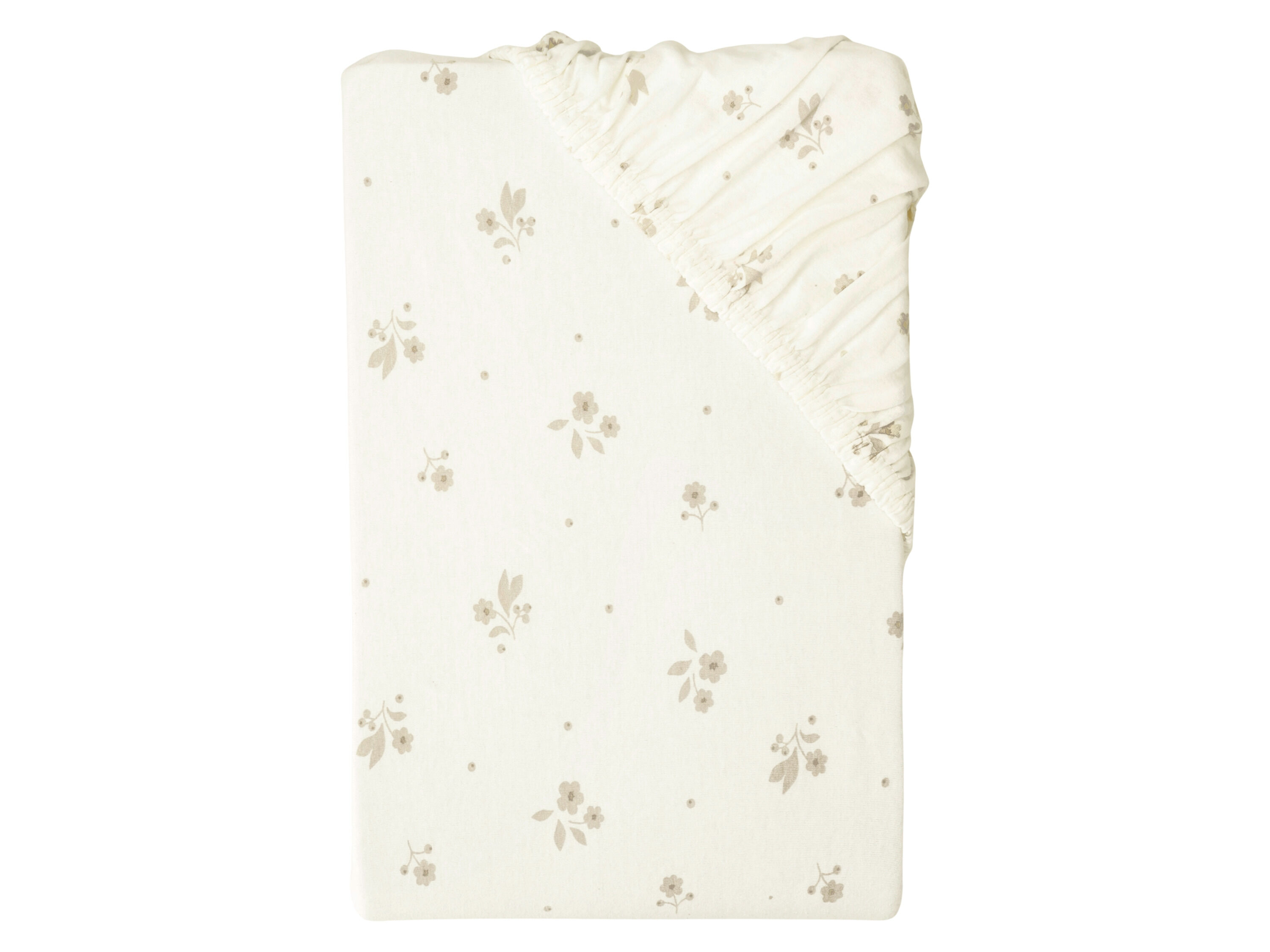 LIVARNO Jersey hoeslaken 140-160 x 200 cm (Bloemen/wit) - 4052916956779