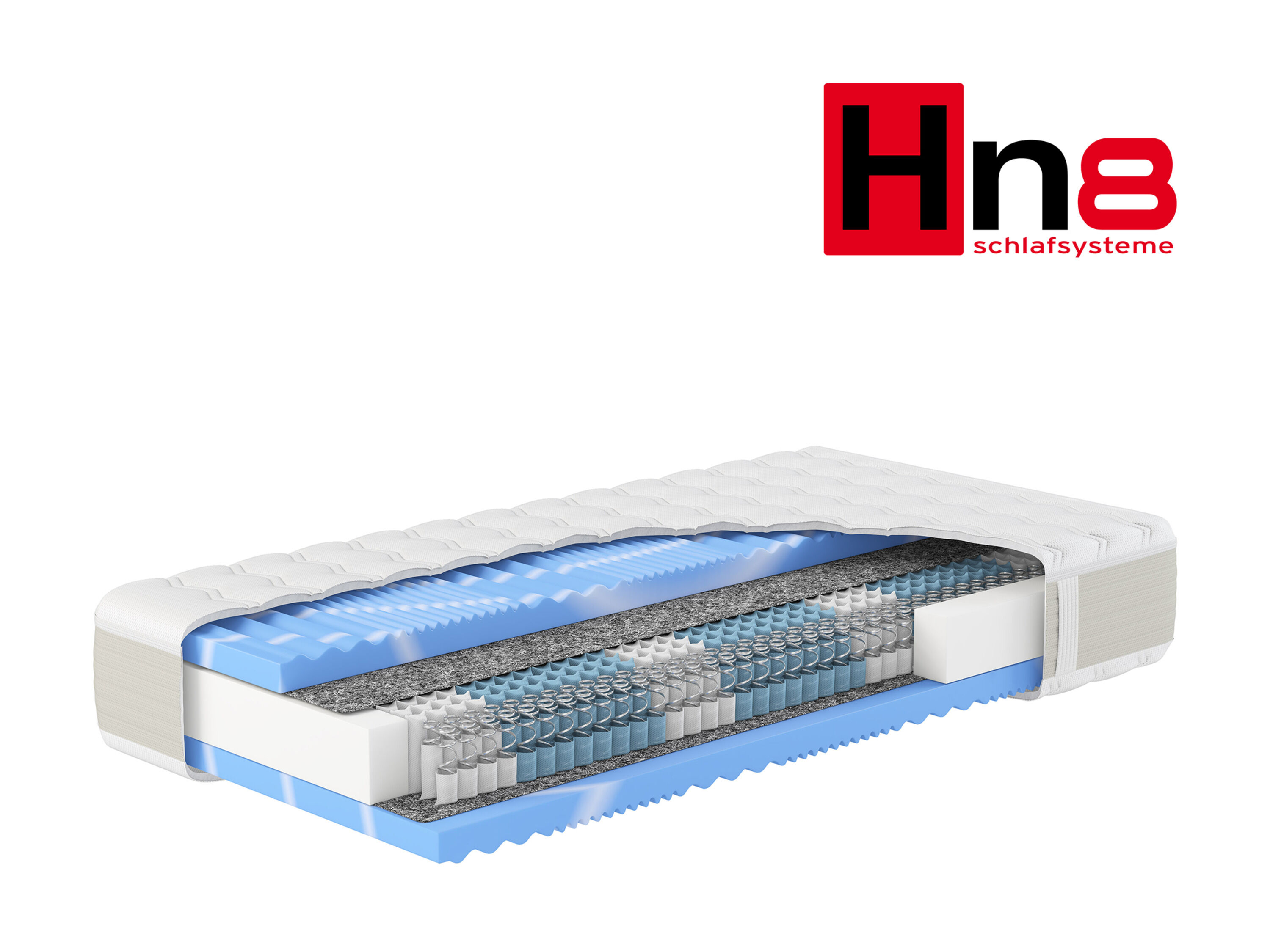 Hn8 Schlafsysteme Pocketvering matras Gelstar XXL (Extra stevig (H4), 180 x 200 cm) - 4046277566296