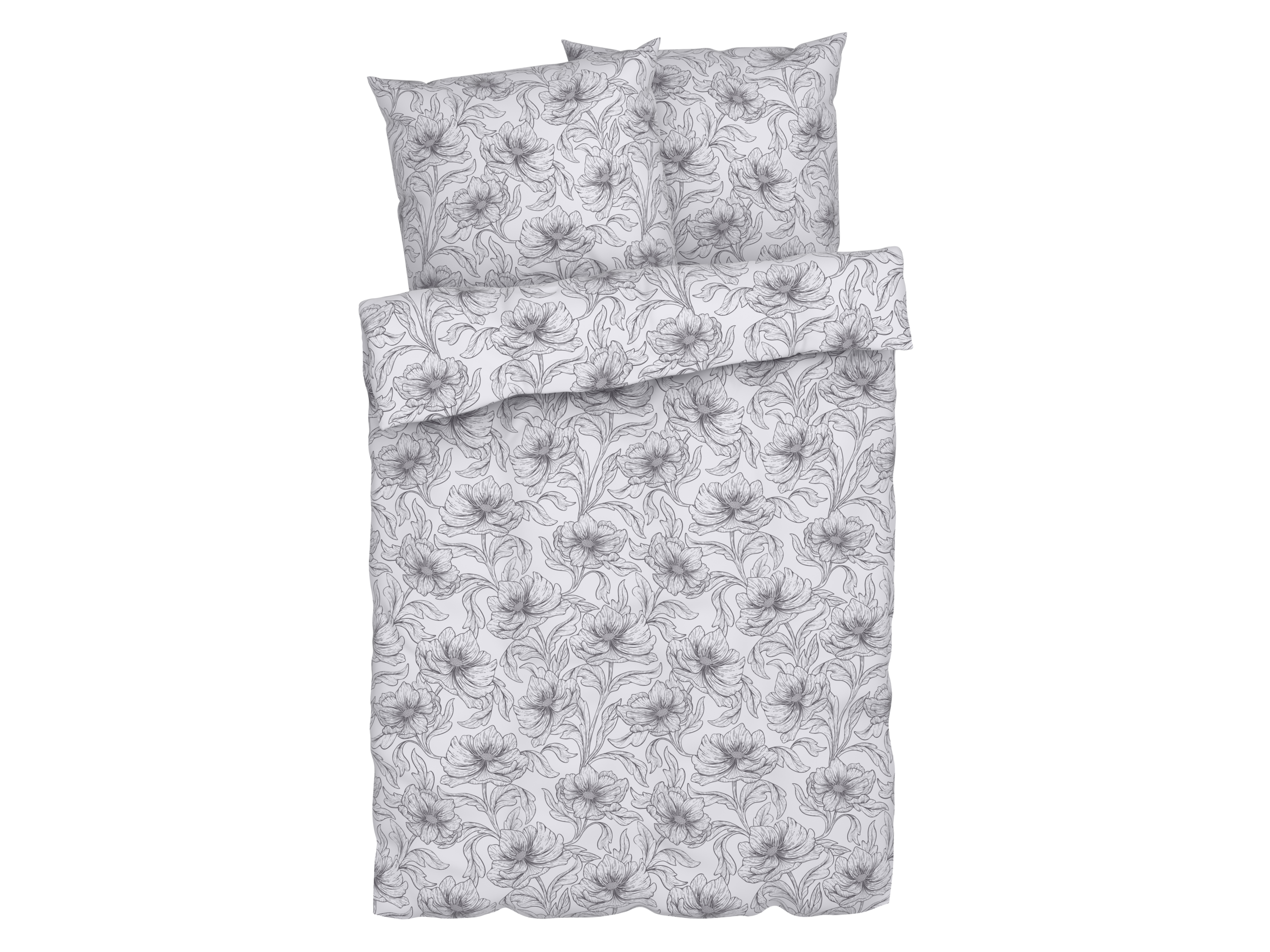 LIVARNO home Dekbedovertrek 240 x 220 cm (Wit/grijs) - 4052916640227