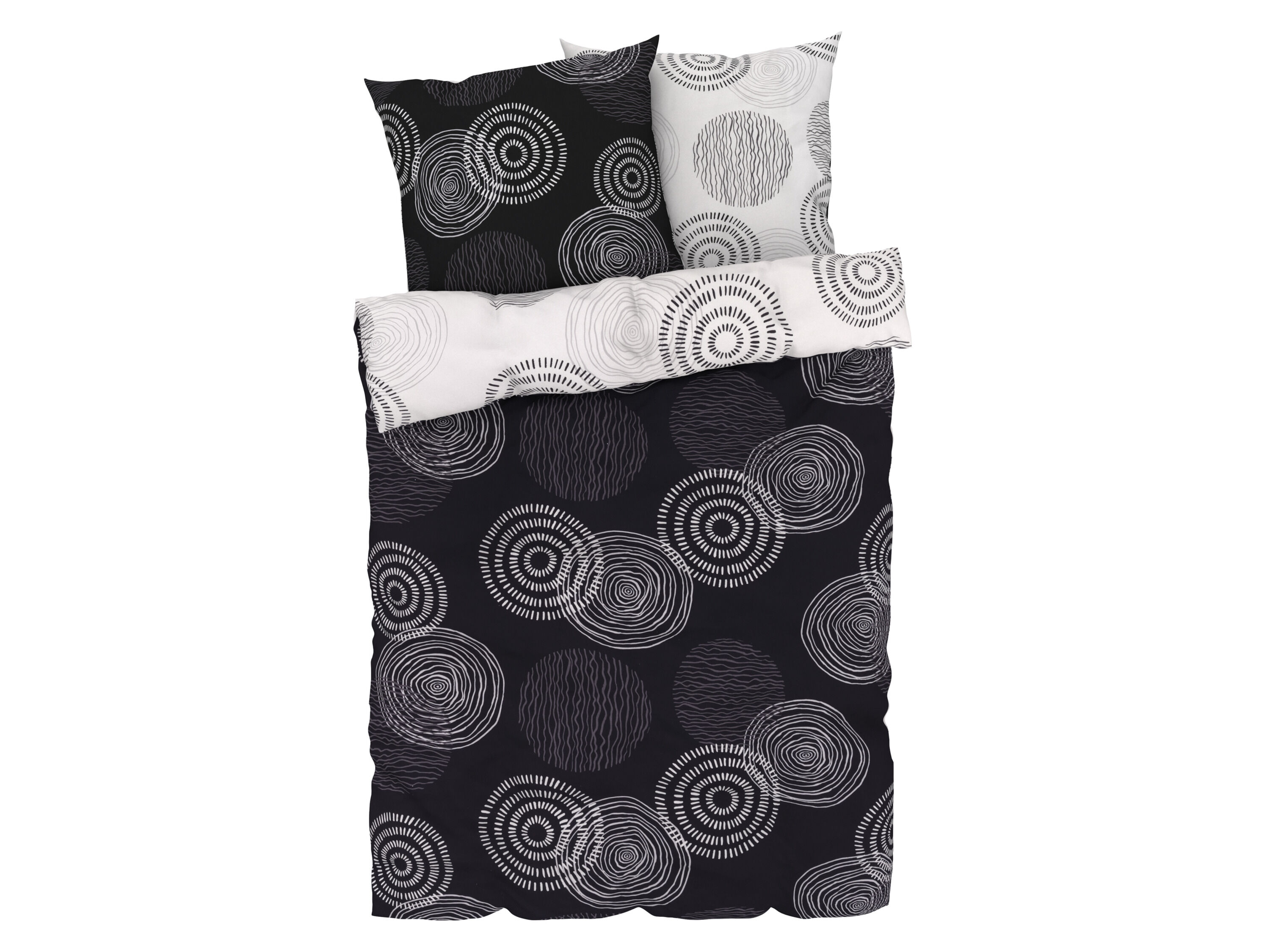 LIVARNO home Luxe Renforcé beddengoed, 100% katoen, 200 x 200 cm (Cirkels) - 4052916182659