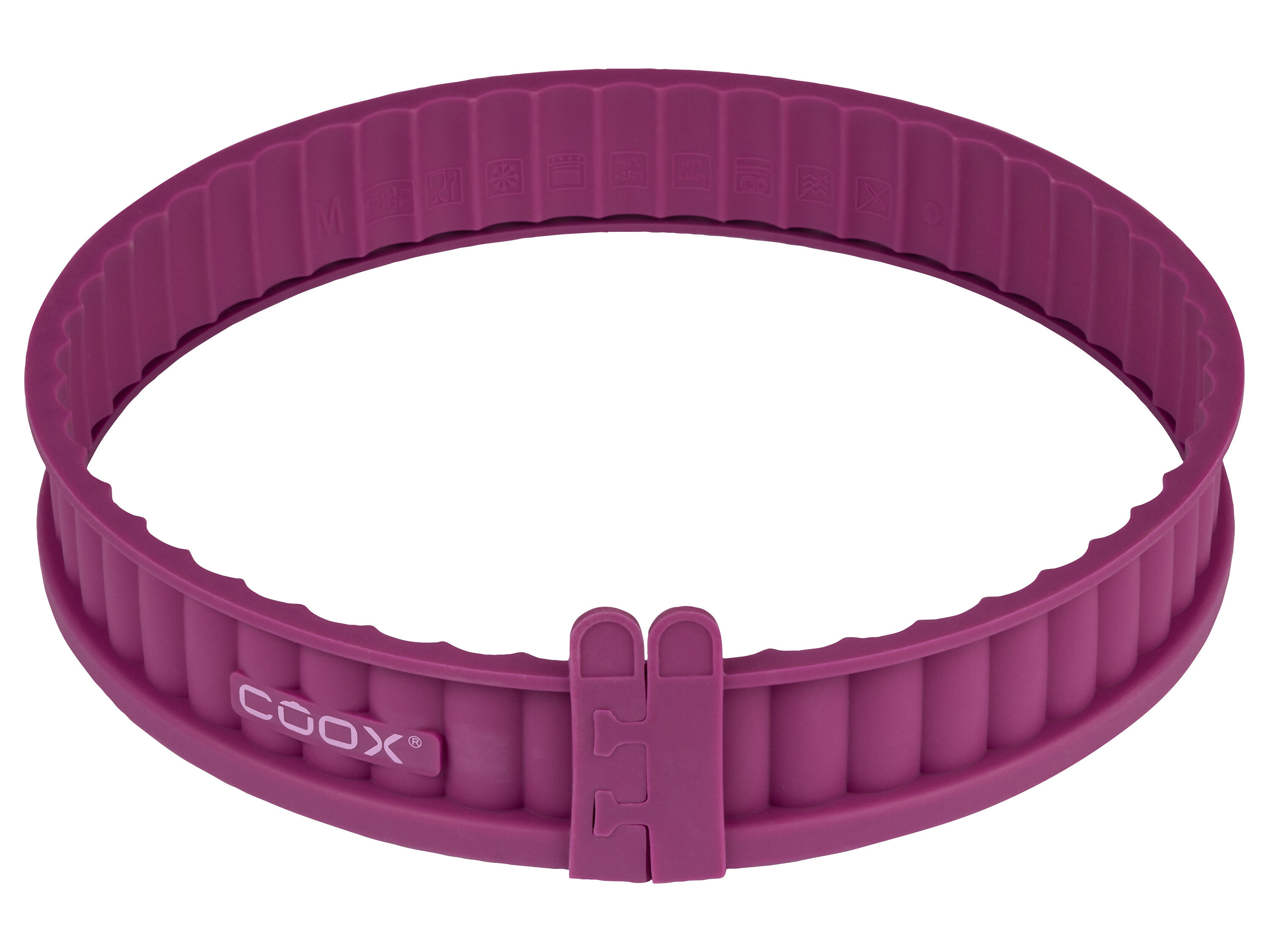 Coox Siliconen quichevorm met glazen bodem (Lila) - 4260191680146