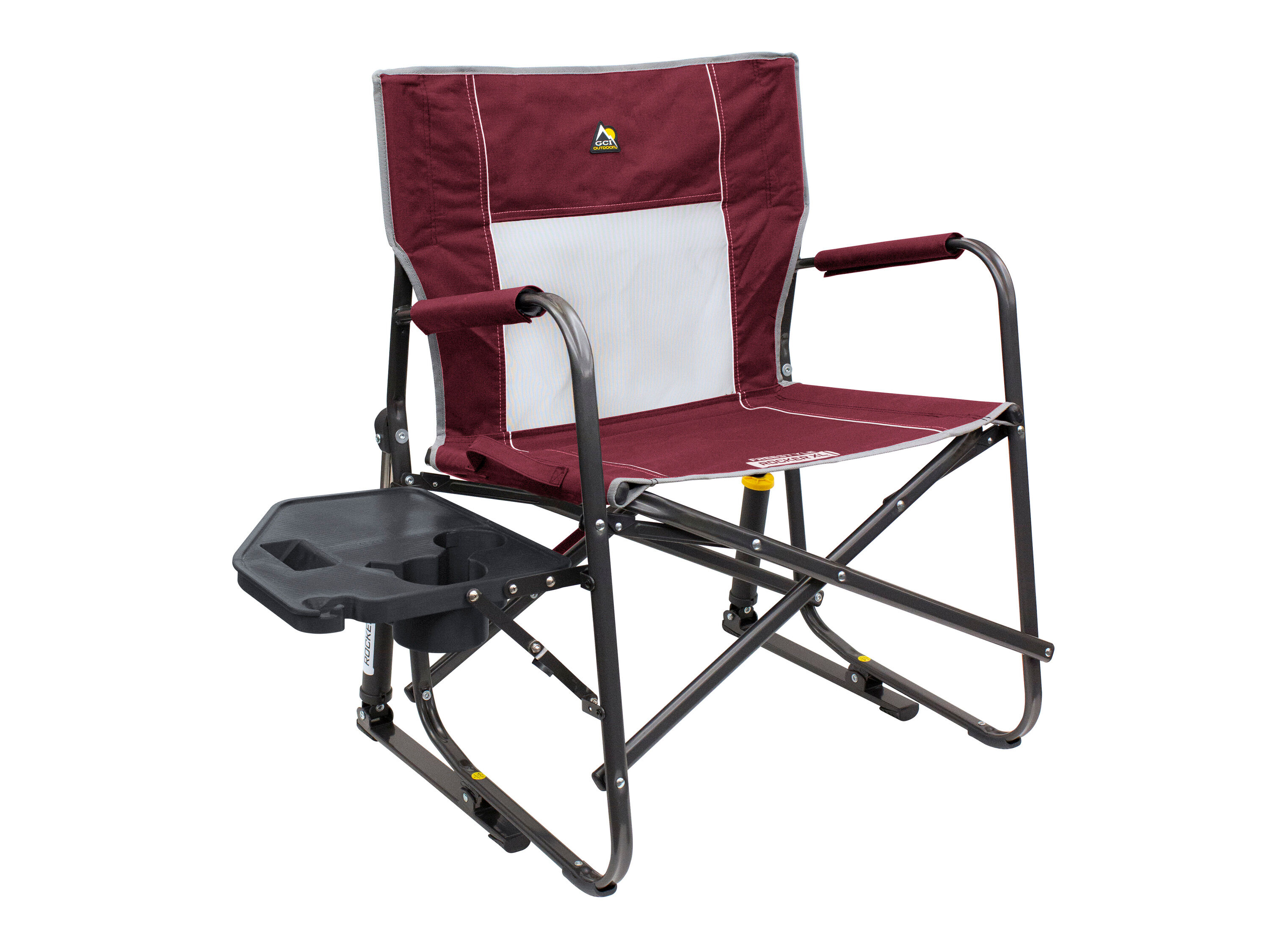 GCI Freestyle Rocker XL™ Campingstoel met schommelfunctie en zijtafel (kaneel) - 0631444009498