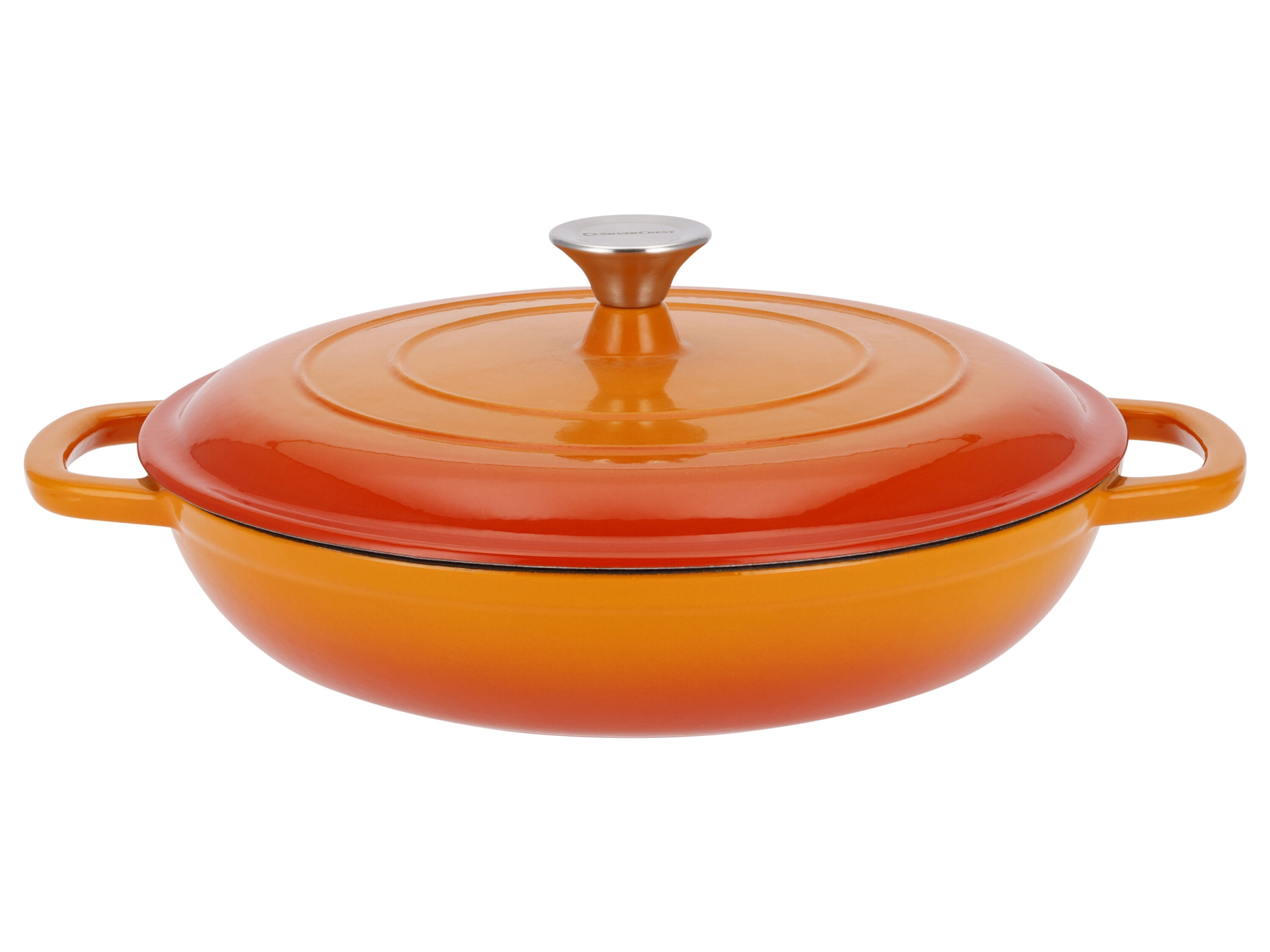 SILVERCREST Gietijzeren pan 30 cm 3,7 L (Oranje) - 4052916658888
