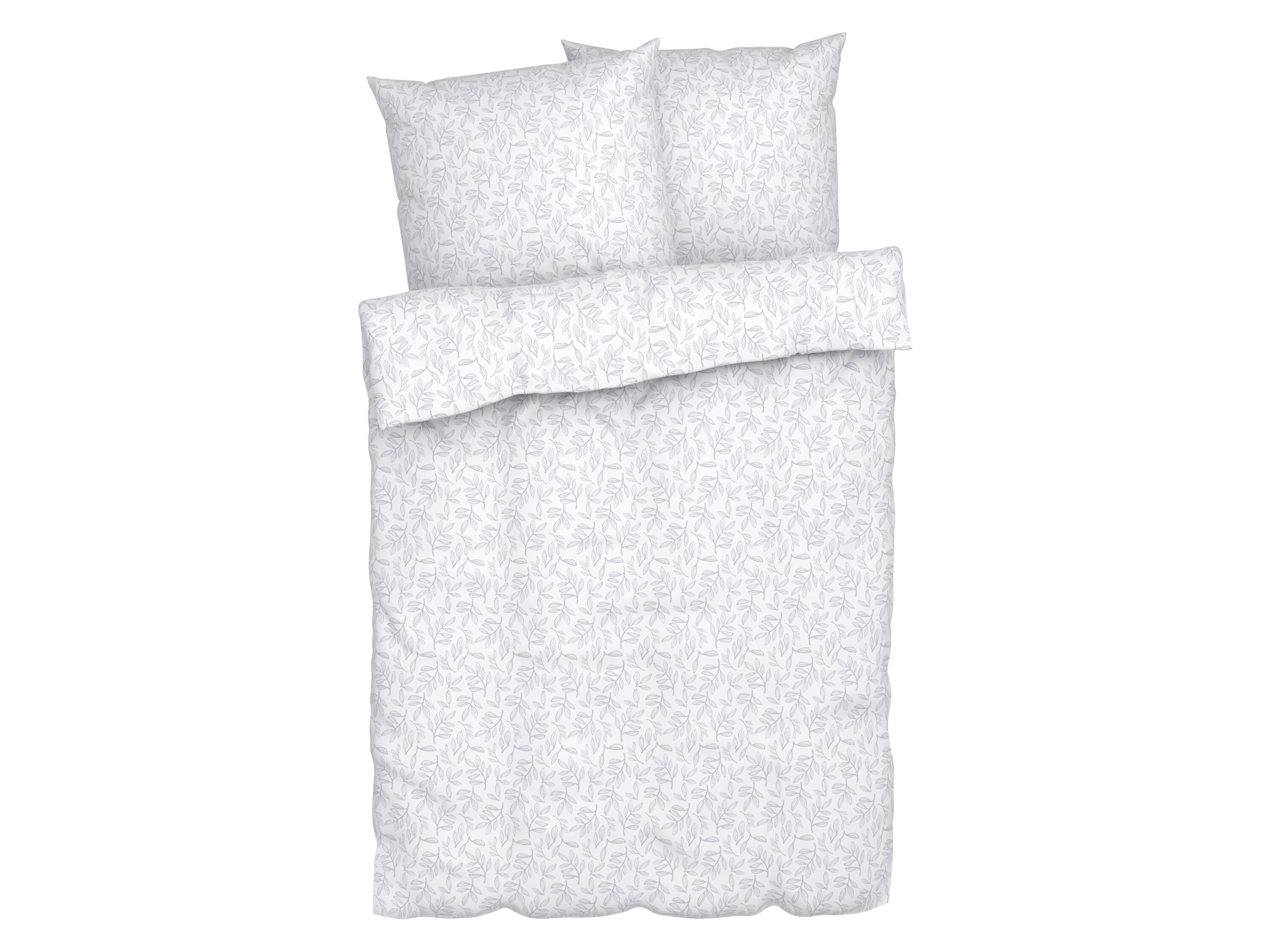 LIVARNO home Fijnflanellen Wendedekbedoverhoes 200 x 200 cm (let op LV OSNL) (Wit/bloemen) - 4052916636664