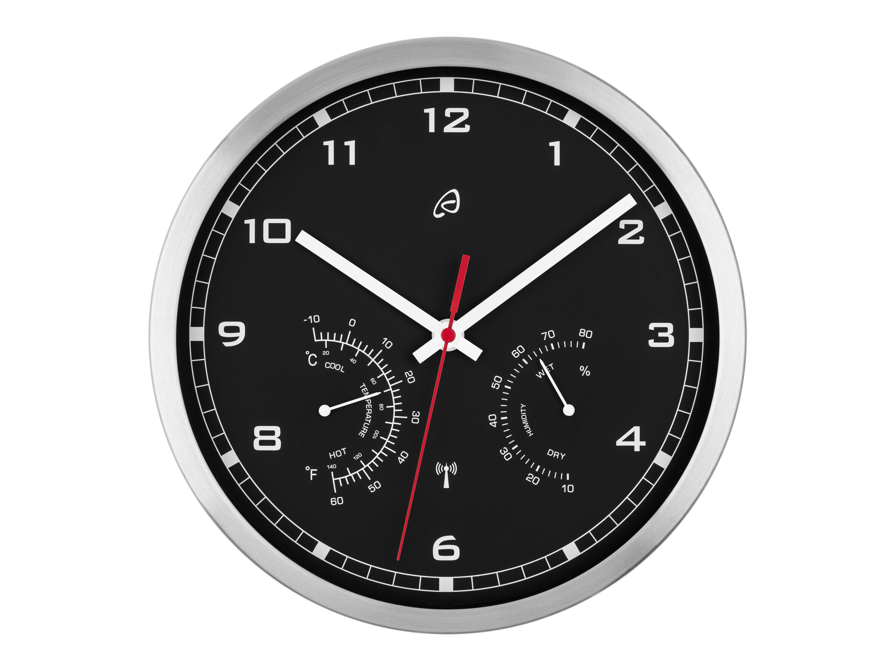 AURIOL Radiogestuurde wandklok (Zilver/zwart) - 4335754072918