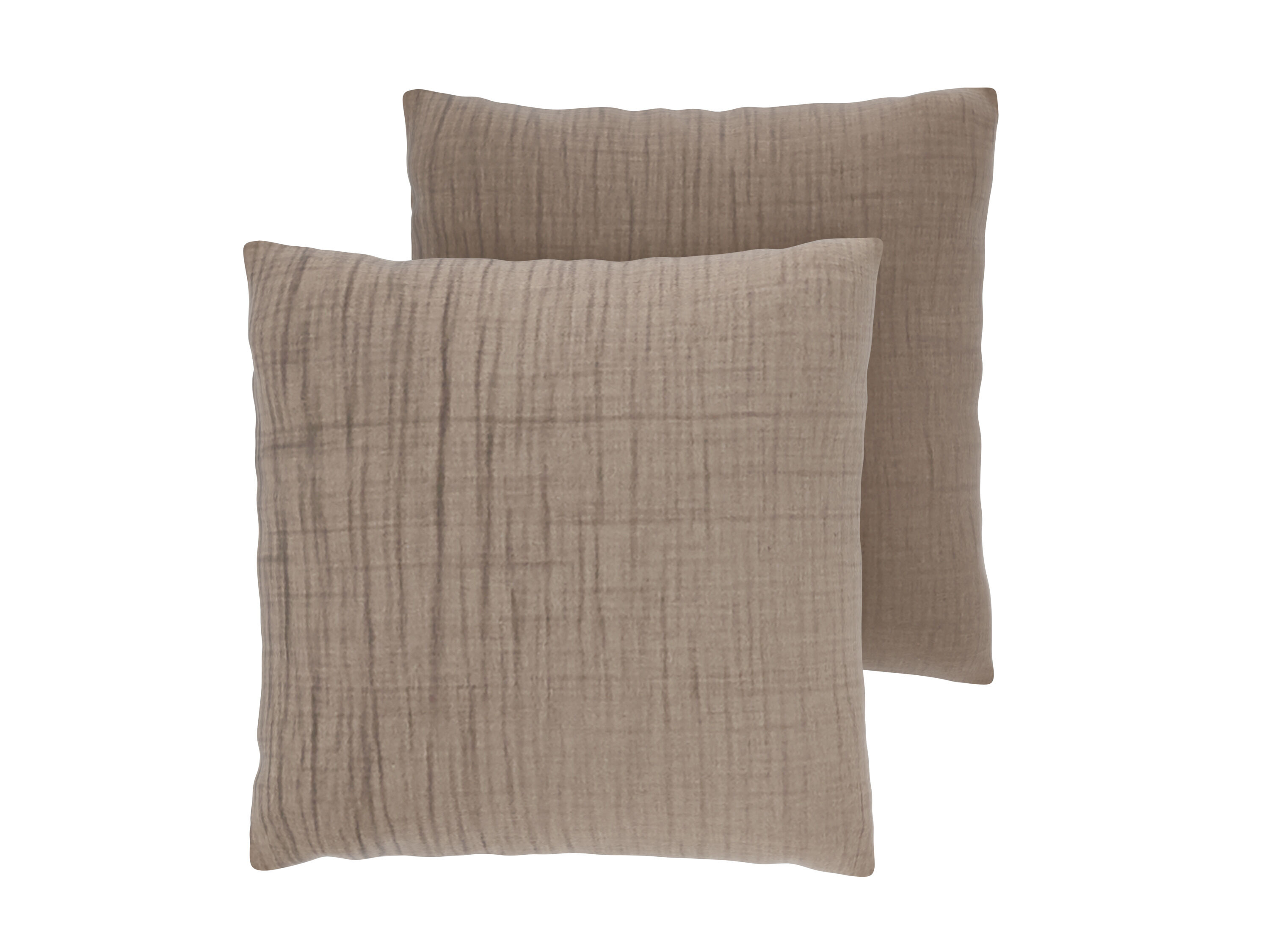 LIVARNO Set van 2 mousseline kussenslopen 50 x 60 cm (Bruin) - 4052916911433