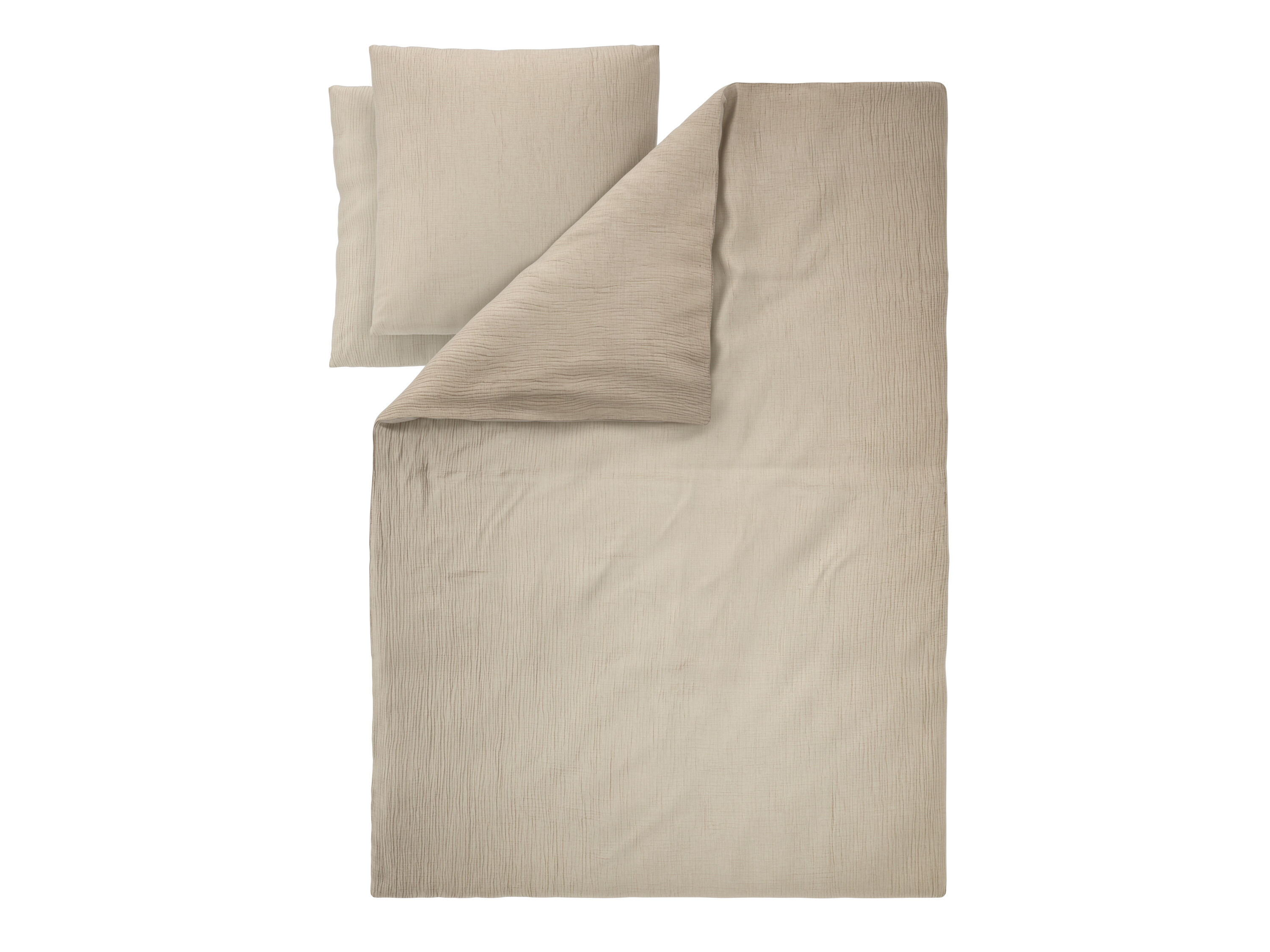 LIVARNO Mousseline dekbedovertrek 240 x 220 cm (Beige) - 4052916908105