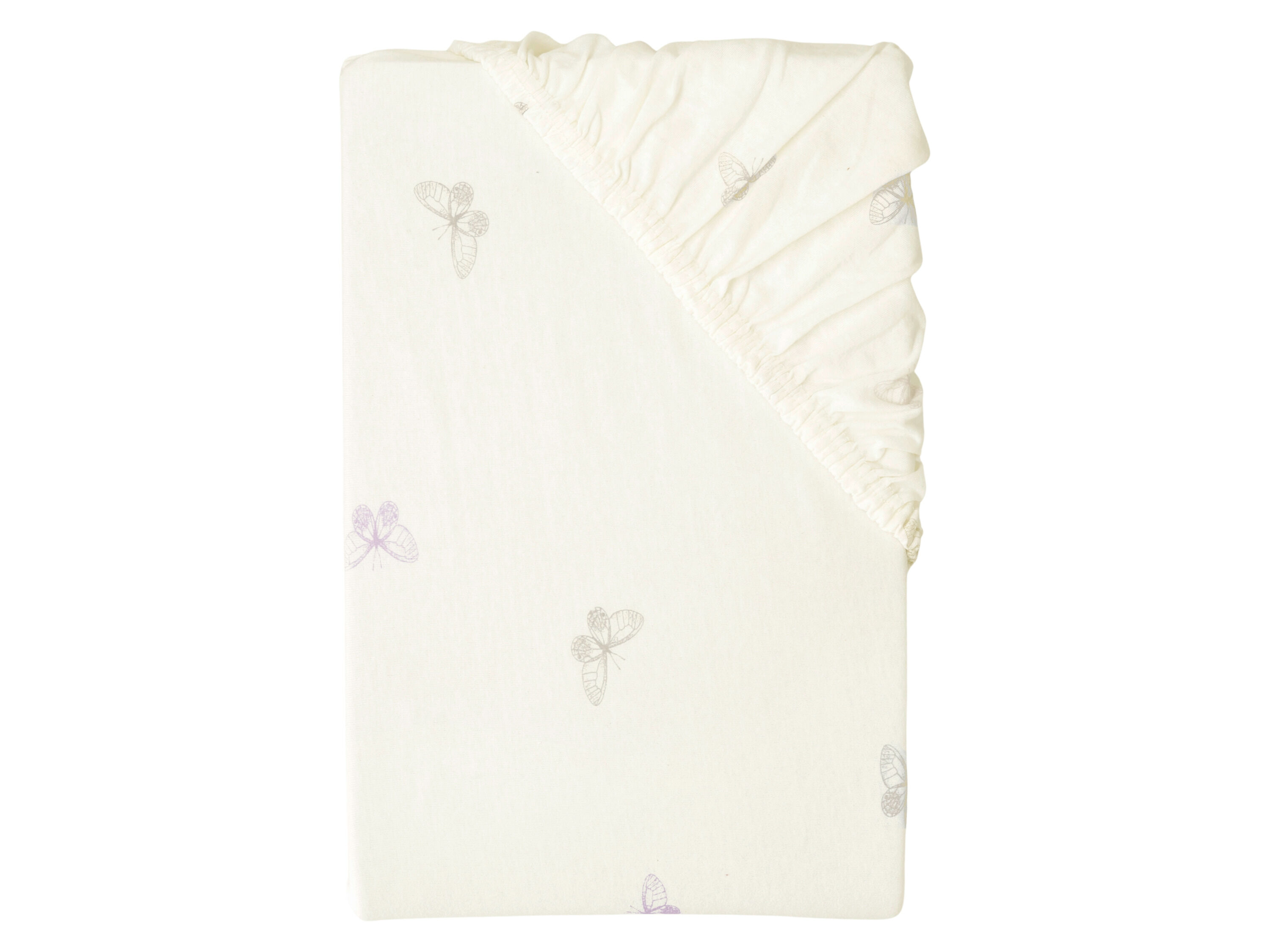 LIVARNO Jersey hoeslaken 180-200 x 200 cm (Vlinder/wit) - 4052916958643