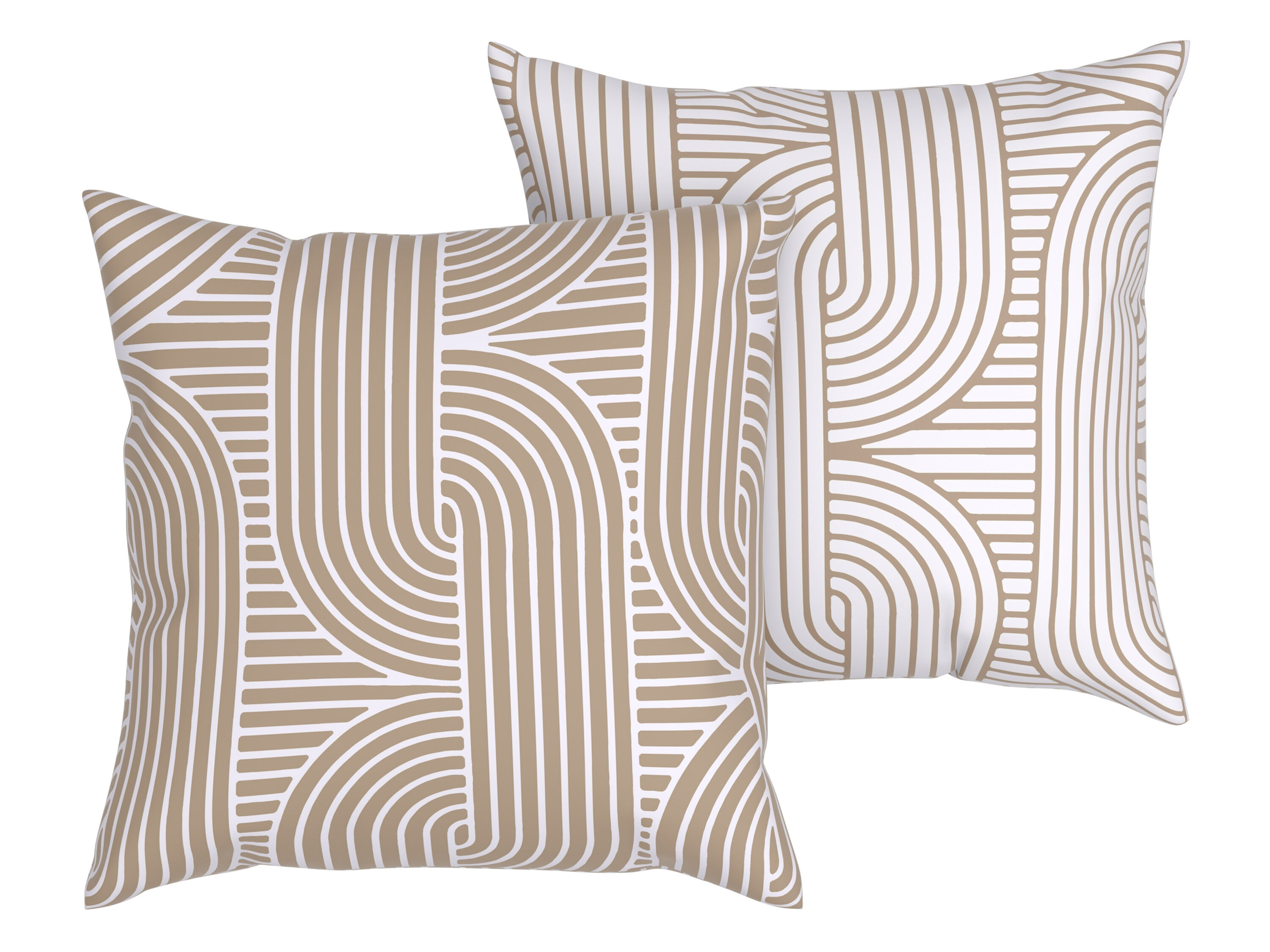 LIVARNO home 2 Kussenslopen 60 x 50 cm (taupe/wit) - 4052916638507