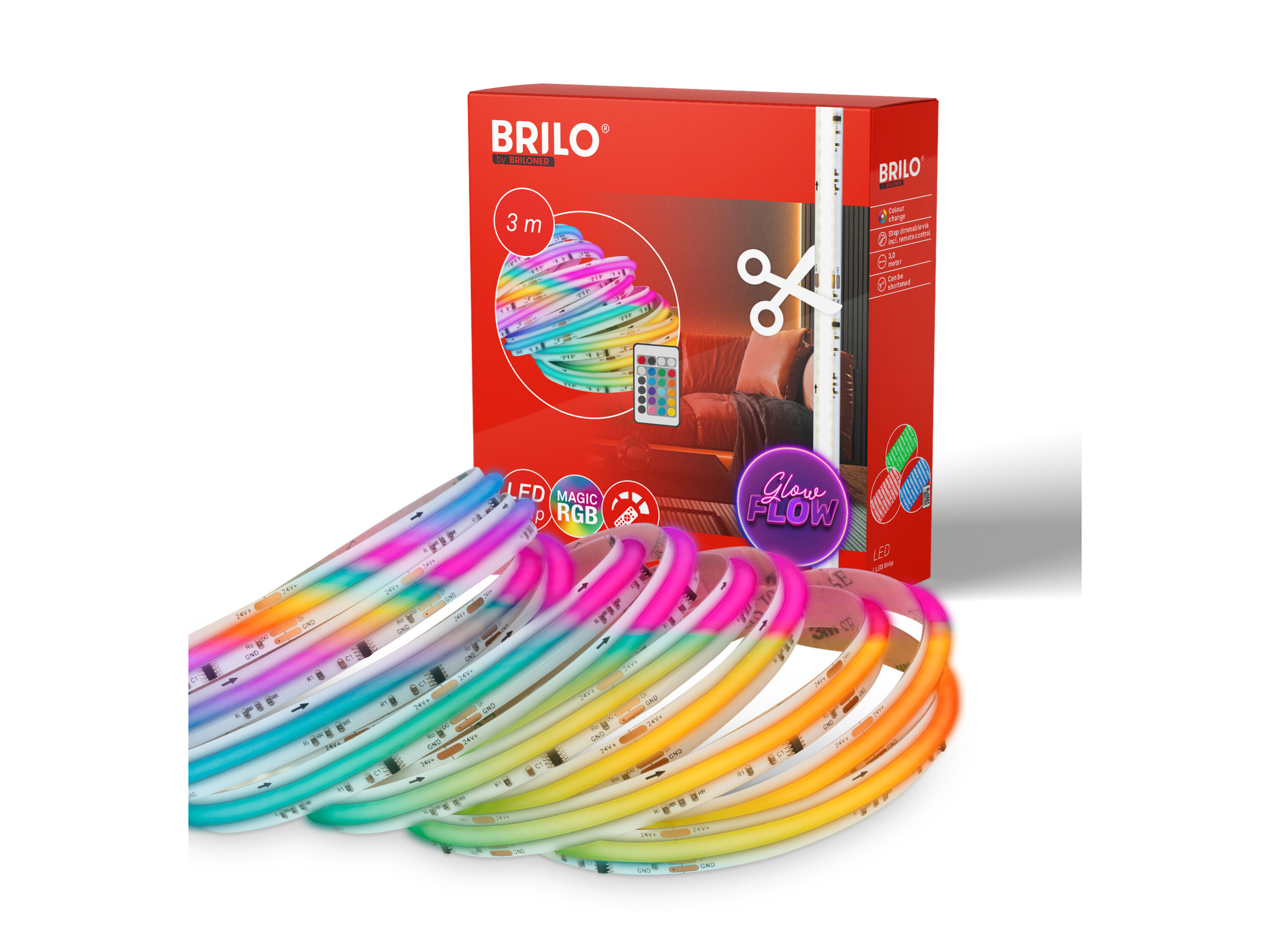 Briloner COB LED-strip 3 m (RGBIC) - 4002707472087