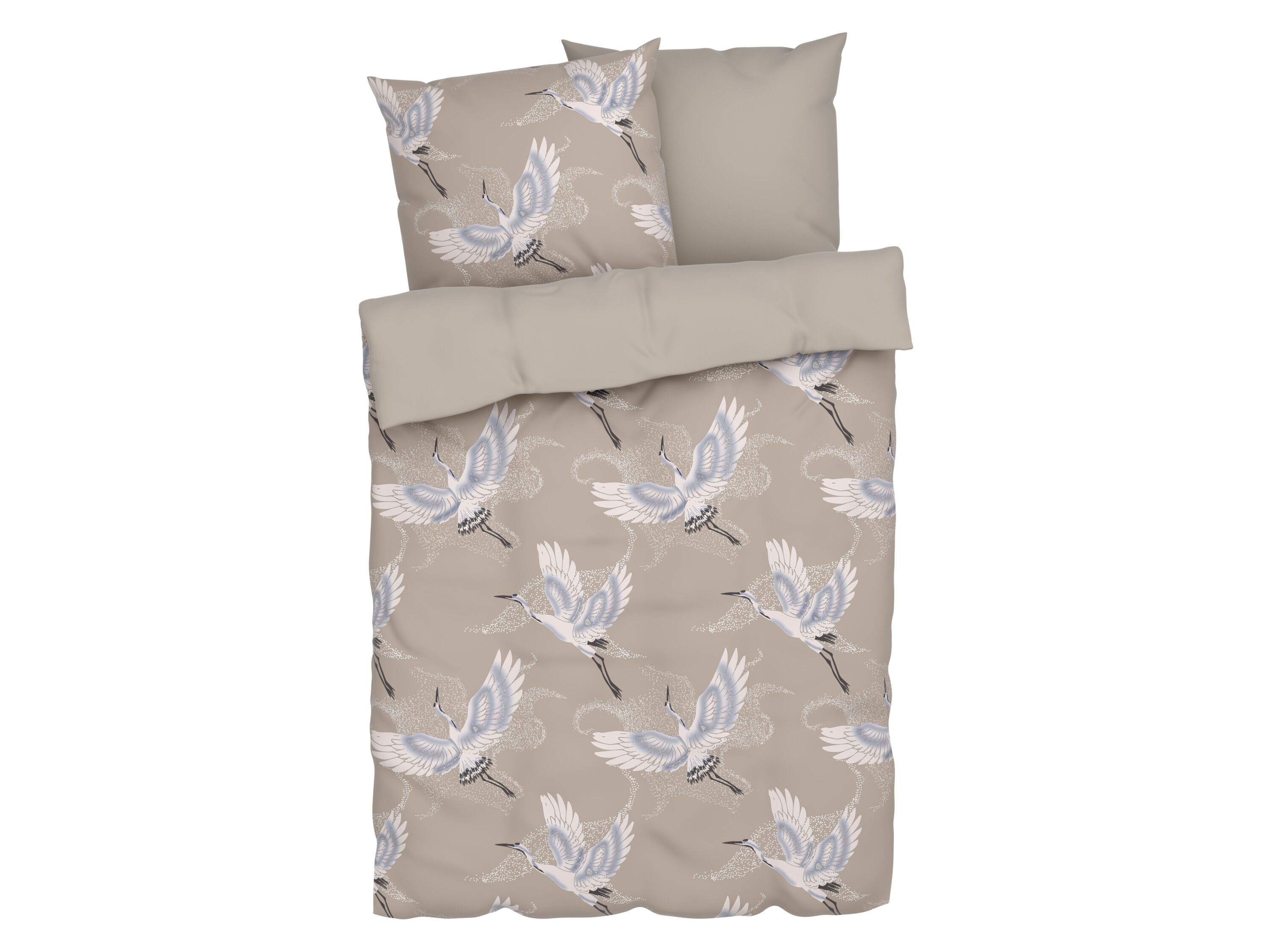 LIVARNO home Satijnen dekbedovertrek 200 x 200 cm (Kraan/beige) - 4052916629895