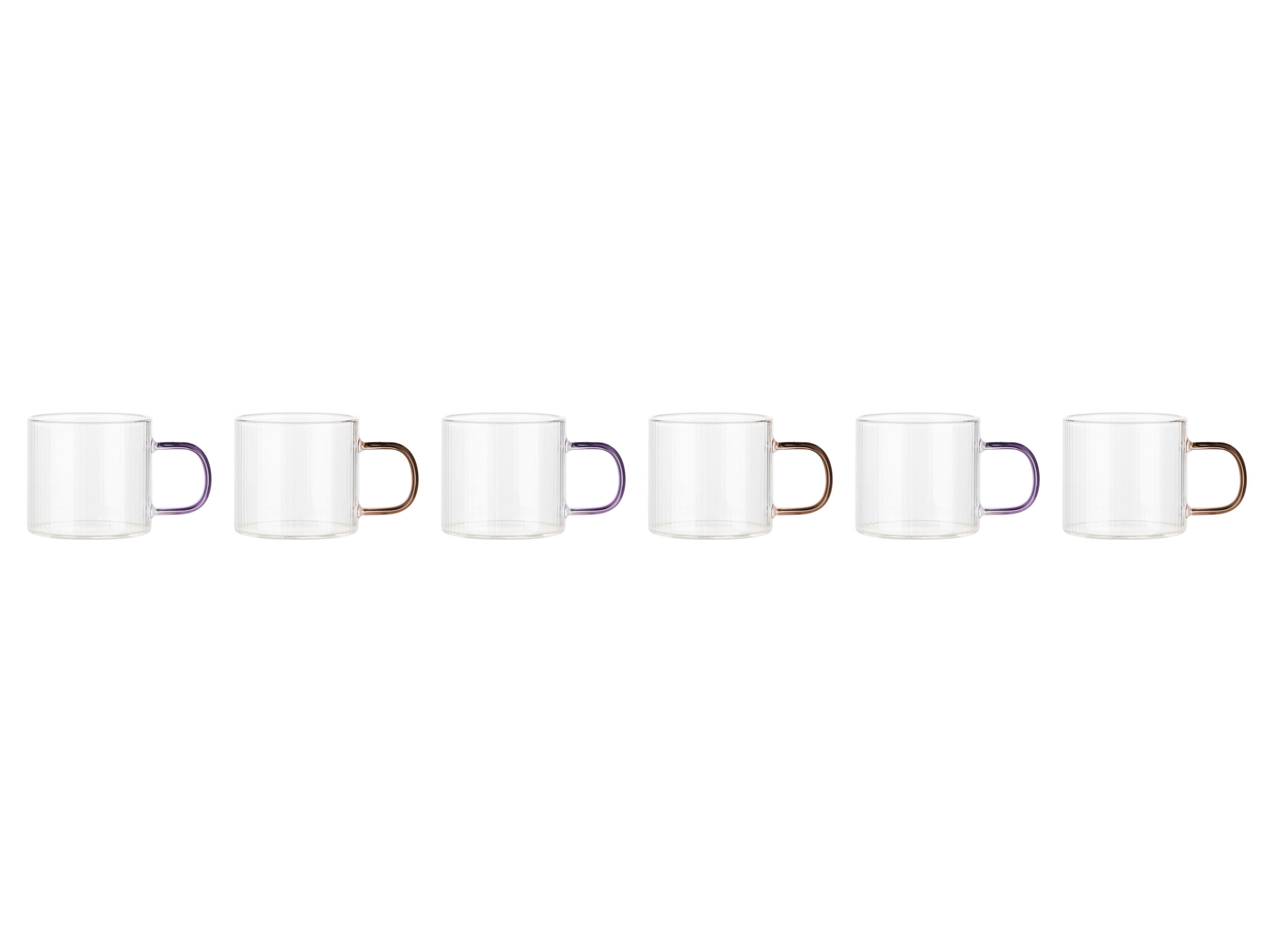 LIVARNO home Glazenset of theepot (espressomok, set van 6) - 4052916282076
