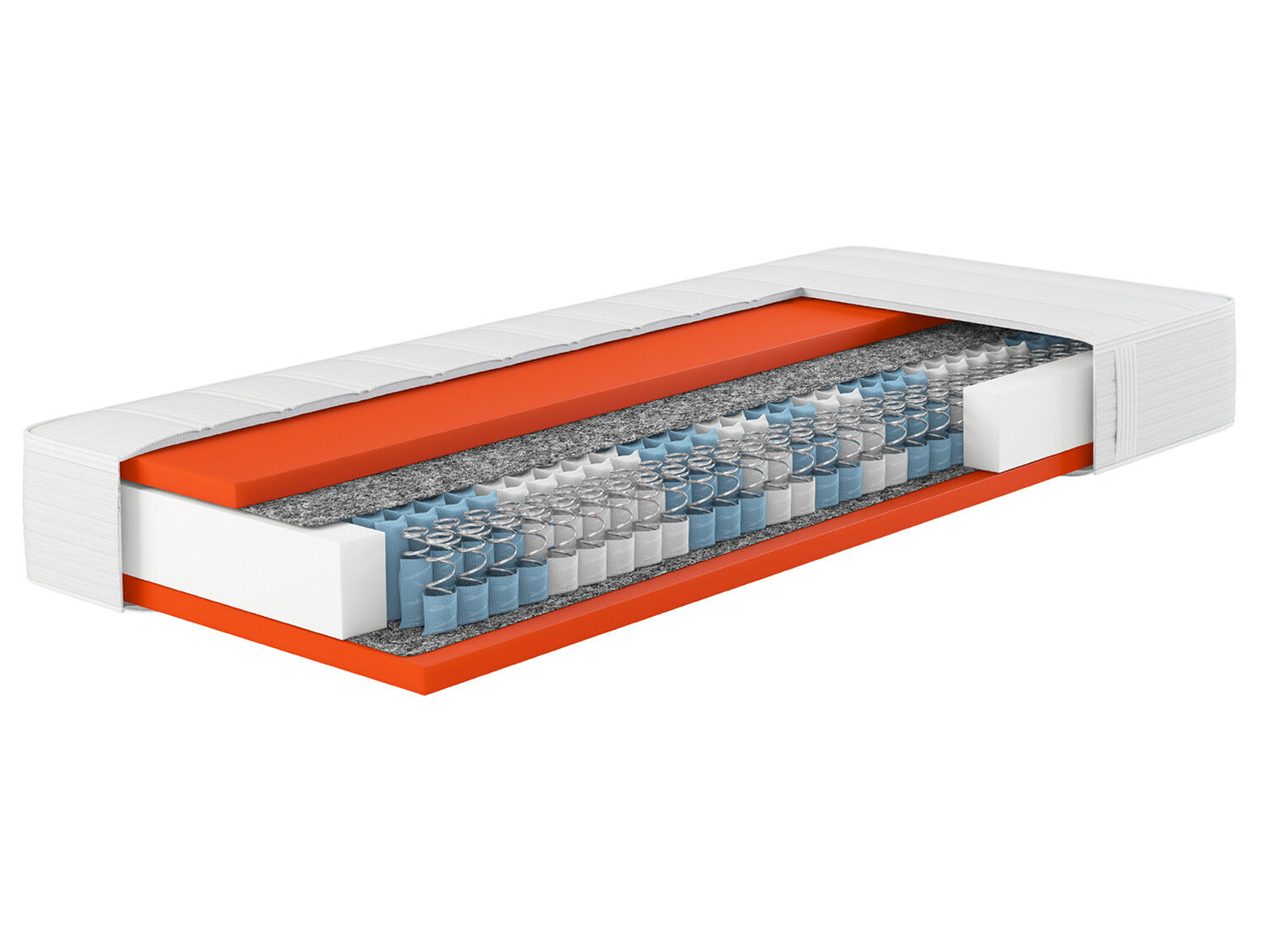 Hn8 Schlafsysteme 7-zones pocketveringmatras Dynamic TFK, met hybrideschuim. (Medium (H2), 90 x 200 cm) - 4046277453534