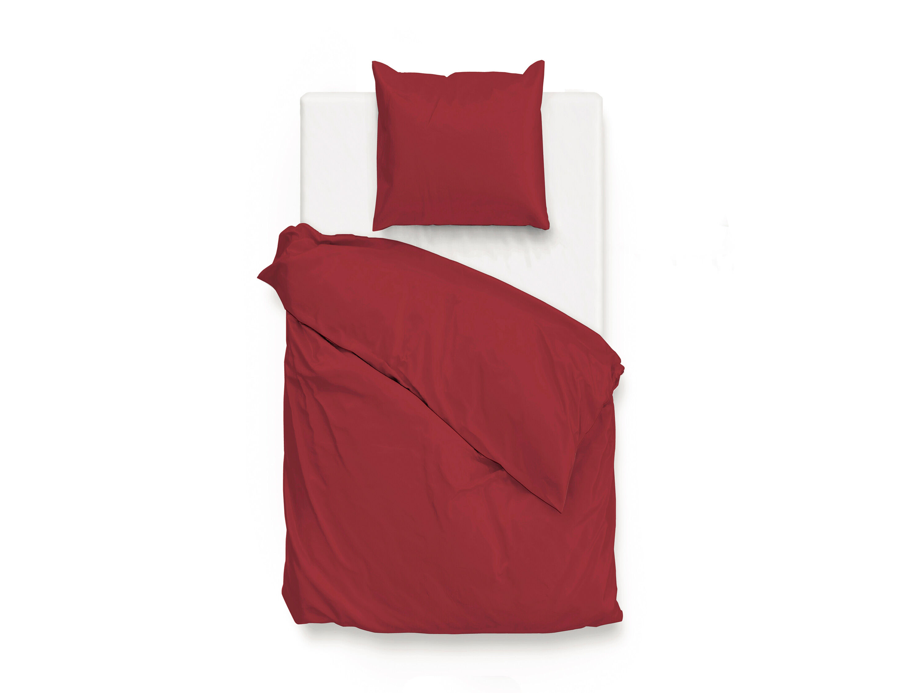 Face-2-Face Katoen satijnen dekbedovertrek Satinado (Spicy Red, 135 x 200 cm) - 8718518289863
