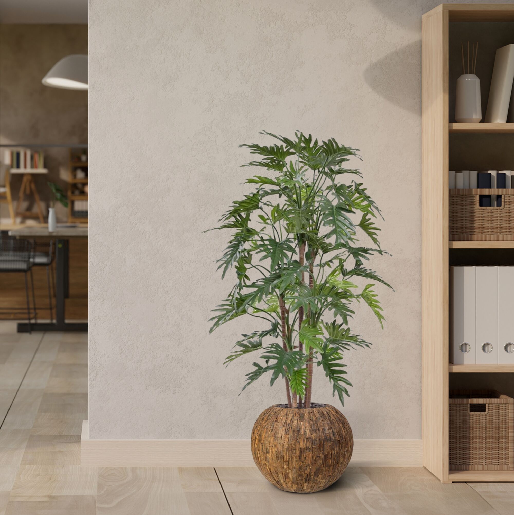 Philodendron Xanadu deluxe kunstboom 140cm - 8720039971134