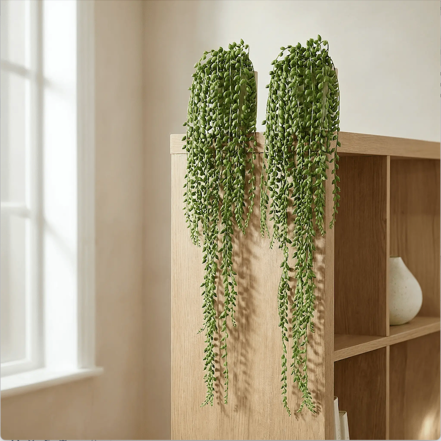Senecio Pearl kunst hangplant 100cm - 8718719448854