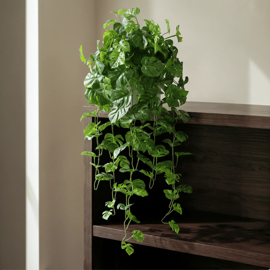 Monstera kunst hangplant 80cm - bont - 8720039971950