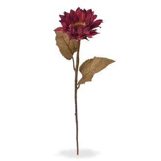 Zonnebloem kunsttak M 65 cm burgundy - 8720039970984