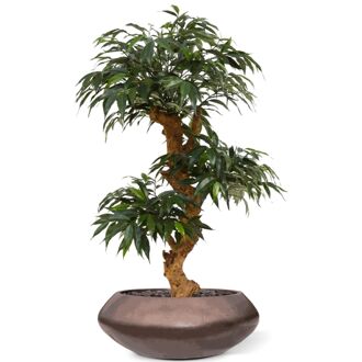 Baq Metallic Silver leaf Bowl Ufo Matt Coffee, 40x15cm - 8718233316394