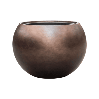 Baq Metallic Silver leaf Globe matt coffee (met inzetbak), 60x43cm - 8718233282125