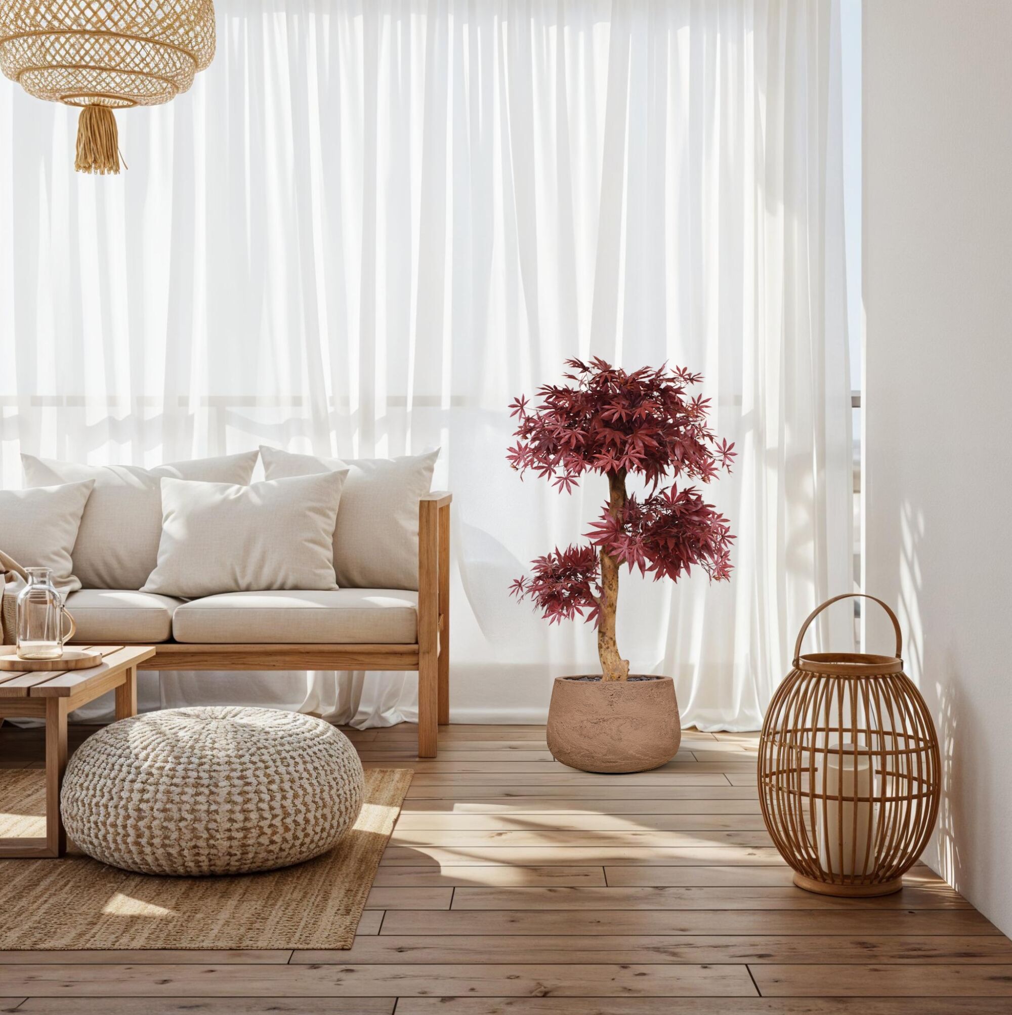 Acer Bonsai kunstboom 95cm - burgundy - 8718719448694