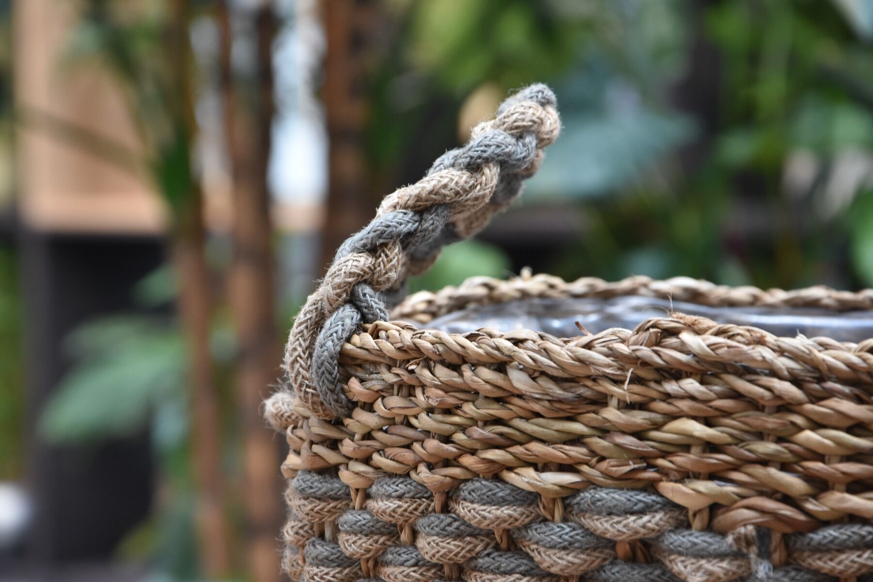 Plantenmand Chama 25x 25 cm - naturel/ grijs - 8717115325615