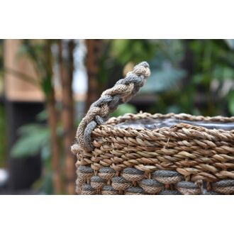 Plantenmand Chama 25x 25 cm - naturel/ grijs - 8717115325615