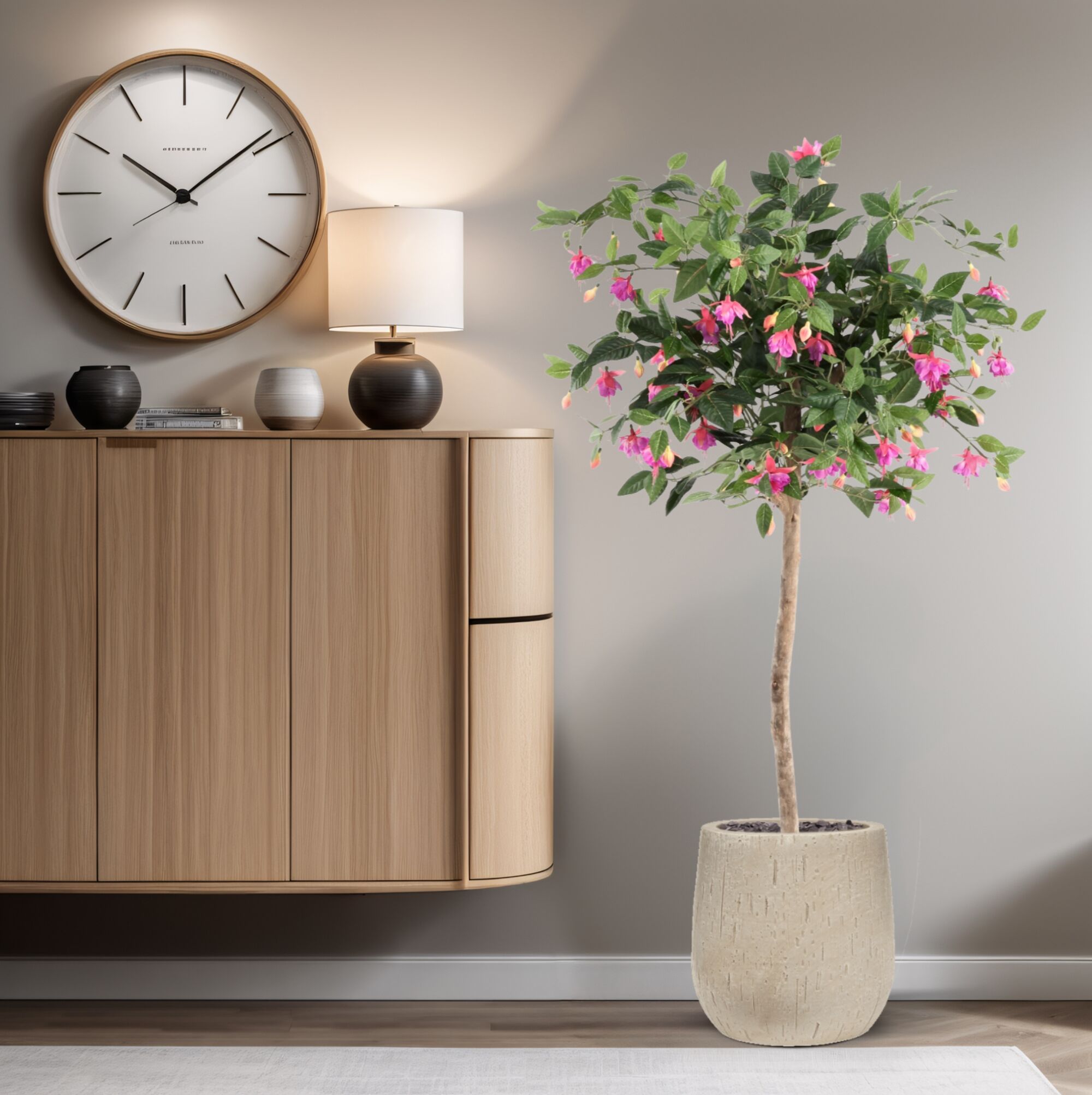 Fuchsia Kunstplant op stam 120cm Paars - 8720039979420