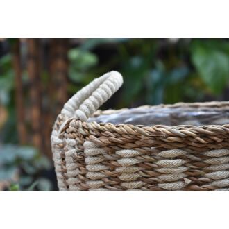 Plantenmand Kotaro 24x 30 cm - wit - 8717115336604