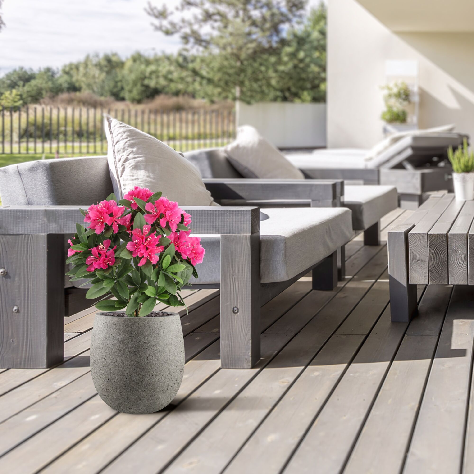 Rhododendron Kunstplant 55cm in pot Cerise UV - 8721264103284