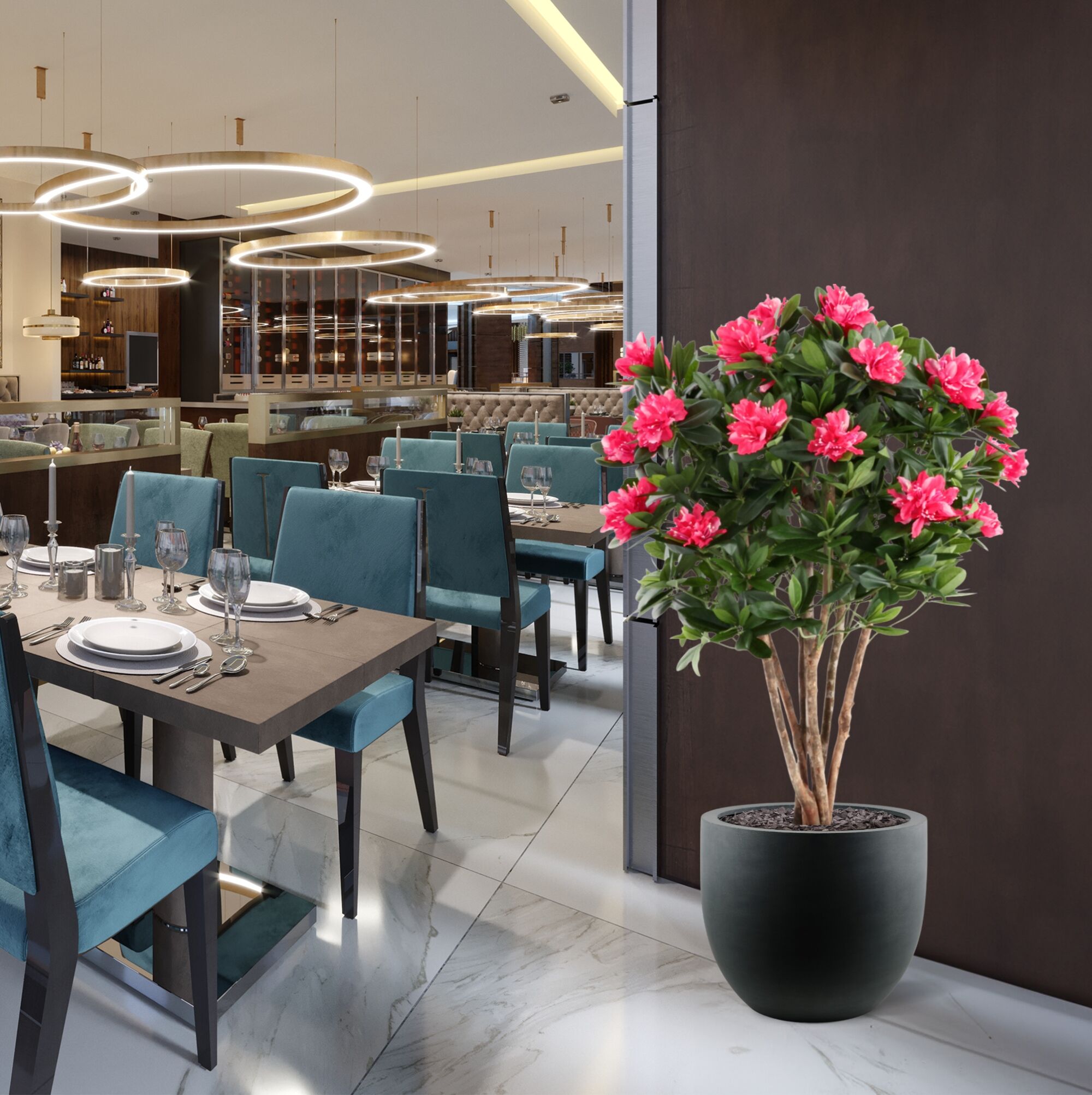 Rhododendron Kunstplant Deluxe 115cm Cerise - 8720039979543