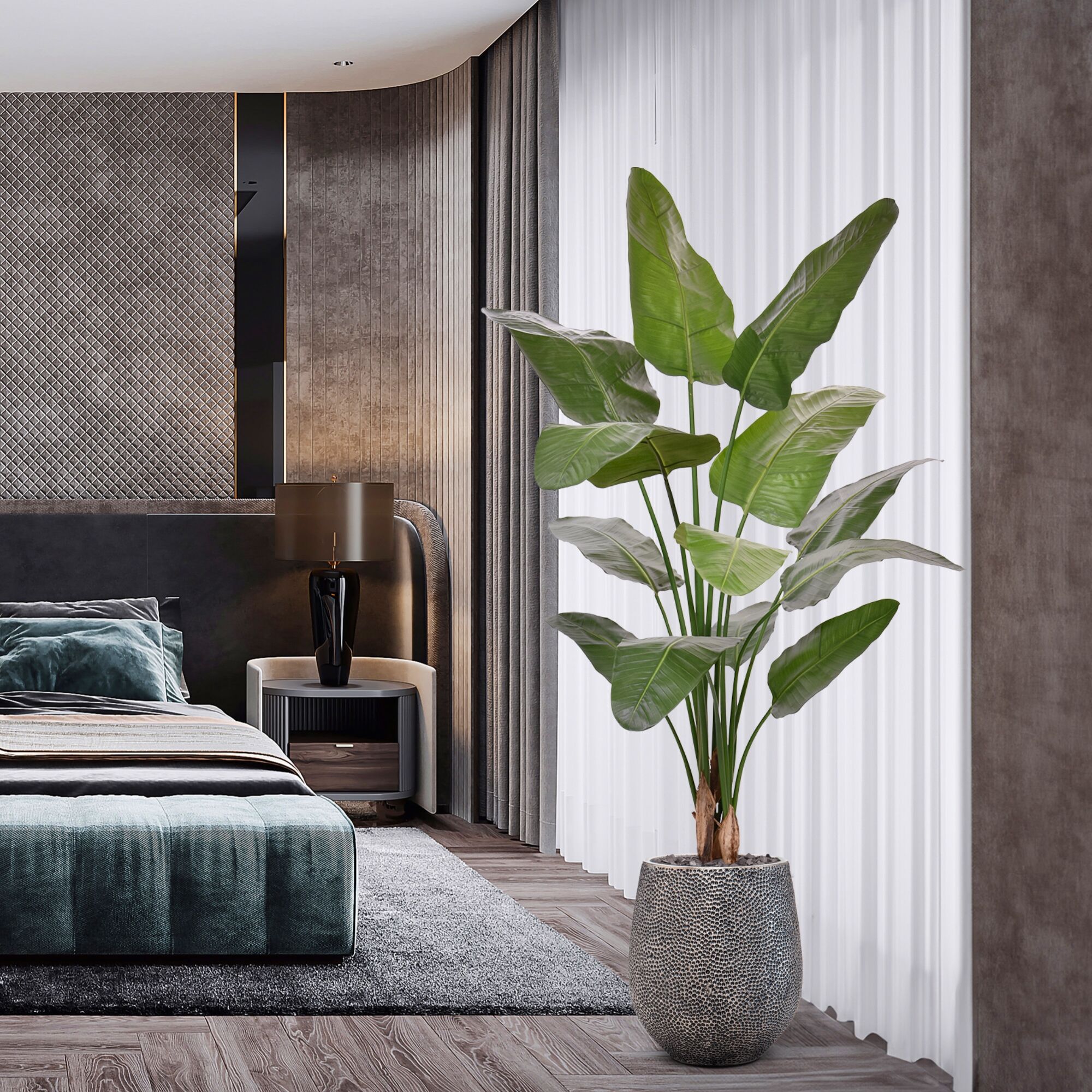 Strelitzia Nicolai deluxe Kunstpalm 170cm in pot - 8721264103086