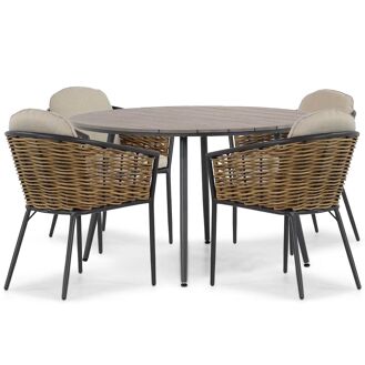Lifestyle Nice/Matale 125 cm dining tuinset 5-delig - 7434219084095