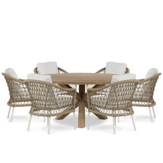 Coco Bali/Sand City 160 cm dining tuinset 7-delig - 7434219973979