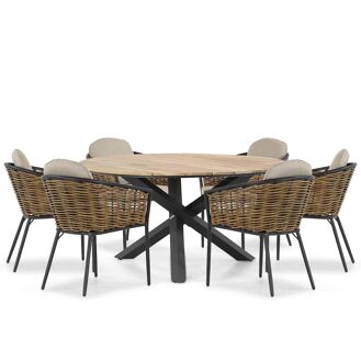 Lifestyle Nice/Fabriano 150 cm dining tuinset 7-delig - 7434229519549