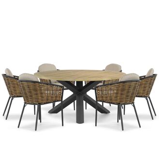 Lifestyle Nice/Rockville 160 cm dining tuinset 7-delig - 7434219033048