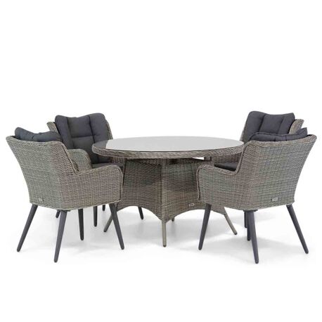 Garden Collections Boston/Aberdeen 120 cm rond dining tuinset 5-delig - 7423603993990