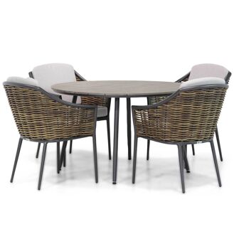 Coco Olivine/Matale 125 cm rond dining tuinset 5-delig - 7434249492440
