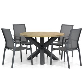 Lifestyle Ultimate/Rockville 120 cm rond dining tuinset 5-delig - 7423619912923