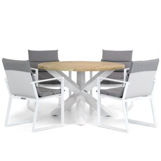 Lifestyle Treviso/Wellington 120 cm rond dining tuinset 5-delig - 7423602946973