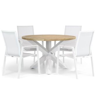 Lifestyle Ultimate/Wellington 120 cm rond dining tuinset 5-delig - 7423601436475