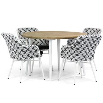 Lifestyle Crossway/Montana 130 cm rond dining tuinset 5-delig - 7423647969944