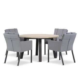 Lifestyle Parma/Derby 130 cm rond dining tuinset 5-delig - 7435147538582